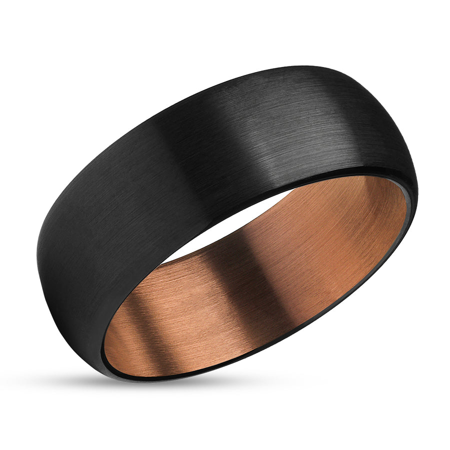 Black Tungsten Wedding Ring - Copper Wedding Ring - Espresso Wedding Ring - Men & Women