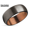 Espresso Wedding Ring - Gunmetal Tungsten Ring - Black Wedding Ring - Tungsten Ring