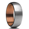 Copper Wedding Ring - Espresso Wedding Band - Black Tungsten Ring - Gray Ring