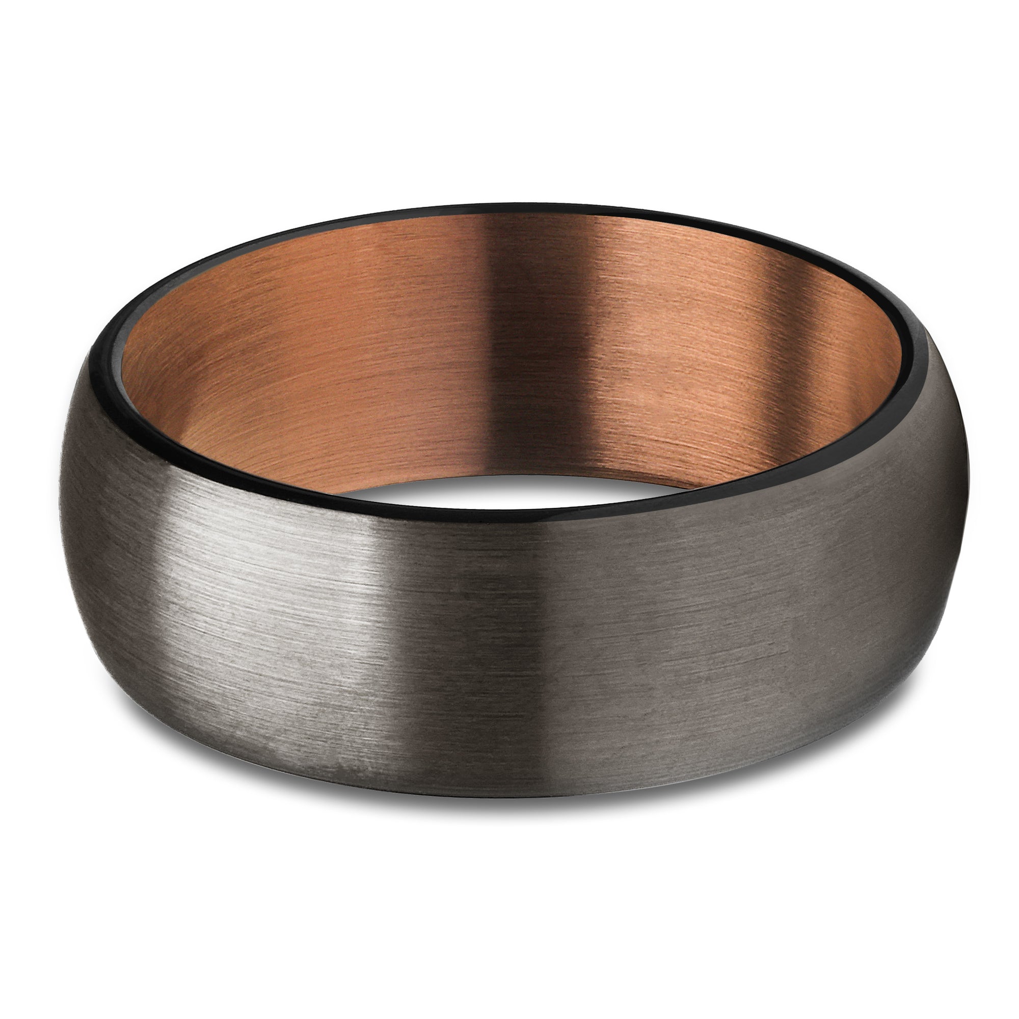 Espresso Wedding Ring - Gunmetal Tungsten Ring - Black Wedding Ring - Tungsten Ring