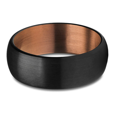 Black Tungsten Wedding Ring - Copper Wedding Ring - Espresso Wedding Ring - Men & Women