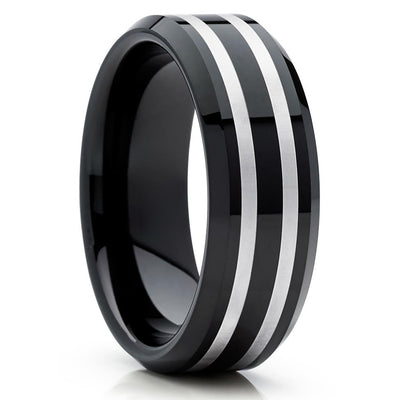 Black Tungsten Ring - Black Wedding Band - Tungsten Wedding Ring - Black Band - Clean Casting Jewelry