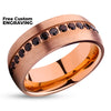 Rose Gold Wedding Ring - Tungsten Carbide Ring - 8mm Wedding Ring - Man's Ring - Woman's Ring