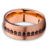 Rose Gold Wedding Ring - Tungsten Carbide Ring - 8mm Wedding Ring - Man's Ring - Woman's Ring