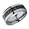 Abalone Wedding Ring - Brown Abalone Wedding Band - Tungsten Wedding Ring - 8mm Wedding Ring