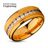 Yellow Gold Titanium Wedding Ring - Wedding Ring - Wedding Band - 8mm - CZ Wedding Ring