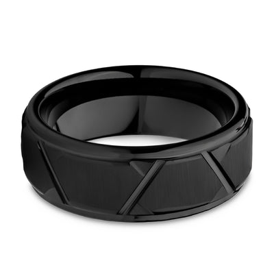 Man's Tungsten Wedding Ring - 8mm Wedding Ring - Black Tungsten Ring - Engagement Ring - Black Ring