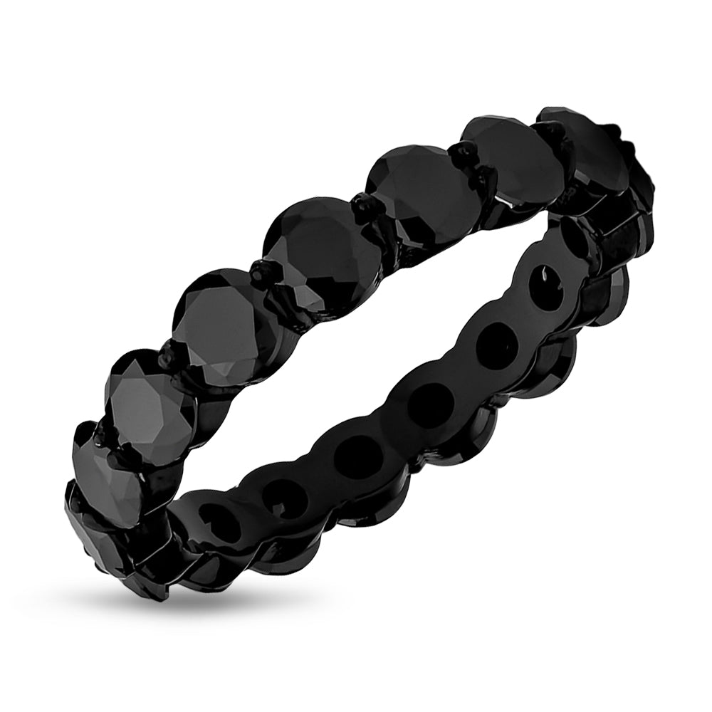Eternity Wedding Ring - Black Titanium Ring - Black CZ Wedding Ring - Engagement Ring - Ladies Ring