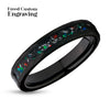 4mm Tungsten Wedding Ring - Galaxy Opal Wedding Ring - Galaxy Wedding Ring - Black Ring