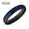 4mm Wedding Ring - Blue Galaxy Opal Wedding Ring - Black Tungsten Ring - Wedding Band - Galaxy Ring