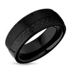 Black Wedding Ring - Carbon Fiber Tungsten Ring - Engagement Ring - 8mm Wedding Ring - Man & Woman