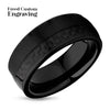 Black Wedding Ring - Carbon Fiber Tungsten Ring - Engagement Ring - 8mm Wedding Ring - Man & Woman
