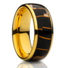 Capiz Wedding Ring - Yellow Gold Tungsten Ring - Tungsten Carbide Ring - 8mm Wedding Ring