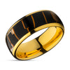 Capiz Wedding Ring - Yellow Gold Tungsten Ring - Tungsten Carbide Ring - 8mm Wedding Ring