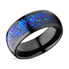 Galaxy Wedding Ring - Opal Wedding Ring - Black Tungsten Ring - 8mm Wedding Ring - Dome