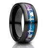 Heartbeat Wedding Ring - Black Tungsten Ring - Engagement Ring - Tungsten Carbide Ring - 8mm Ring