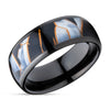 Capiz Tungsten Wedding Ring - Black Tungsten Ring - 8mm Wedding Ring - Engagement Ring