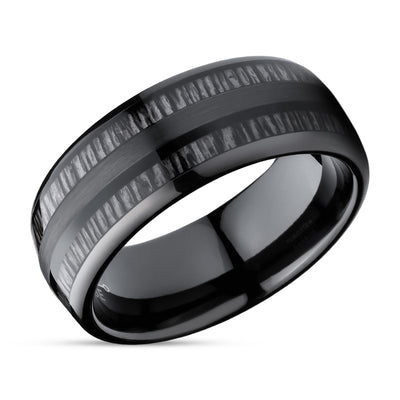 Charcoal Wedding Ring - Black Tungsten Ring - 8mm Wedding Ring - Anniversary Ring - Engagement Ring - Dome