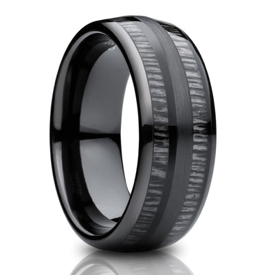 Charcoal Wedding Ring - Black Tungsten Ring - 8mm Wedding Ring - Anniversary Ring - Engagement Ring - Dome