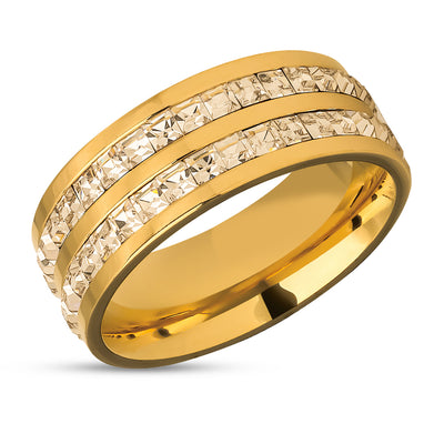 Titanium Wedding Ring - CZ Wedding Band - Man's Wedding Ring - Woman's Ring - CZ Ring
