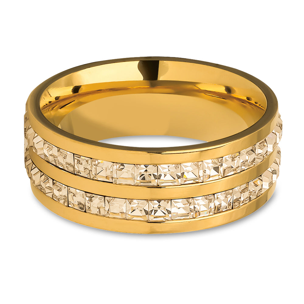 Titanium Wedding Ring - CZ Wedding Band - Man's Wedding Ring - Woman's Ring - CZ Ring