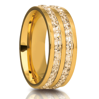 Titanium Wedding Ring - CZ Wedding Band - Man's Wedding Ring - Woman's Ring - CZ Ring