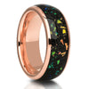 Rose Gold Tungsten Wedding Ring - Abalone Ring - Wedding Ring - 18k Rose Gold - Wedding Ring