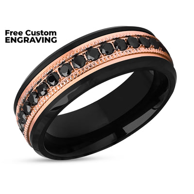 Rose Gold Tungsten Wedding Ring - Tungsten Wedding Ring - 8mm - 18k Rose Gold - Man's Ring
