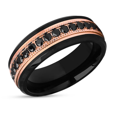 Rose Gold Tungsten Wedding Ring - Tungsten Wedding Ring - 8mm - 18k Rose Gold - Man's Ring