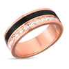 Titanium Wedding Ring - Rose Gold Wedding Ring - Titanium Wedding Band - CZ Wedding Ring