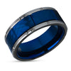 8mm Wedding Ring - Blue Wedding Ring - Tungsten Wedding Ring - Tungsten Carbide - Blue Ring - 8mm