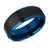 8mm Blue Tungsten Ring - 6mm Blue Tungsetn Ring - Black Wedding Ring - Tungsten Carbide Ring