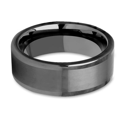 Gunmetal Wedding Ring - Tungsten Wedding Ring - 8mm Wedding Ring - Tungsten Carbide Ring