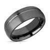 Gunmetal Wedding Ring - 8mm Wedding Ring - Tungsten Wedding Ring - Gunmetal Tungsten Ring