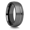 Gunmetal Wedding Ring - 8mm Wedding Ring - Tungsten Wedding Ring - Gunmetal Tungsten Ring