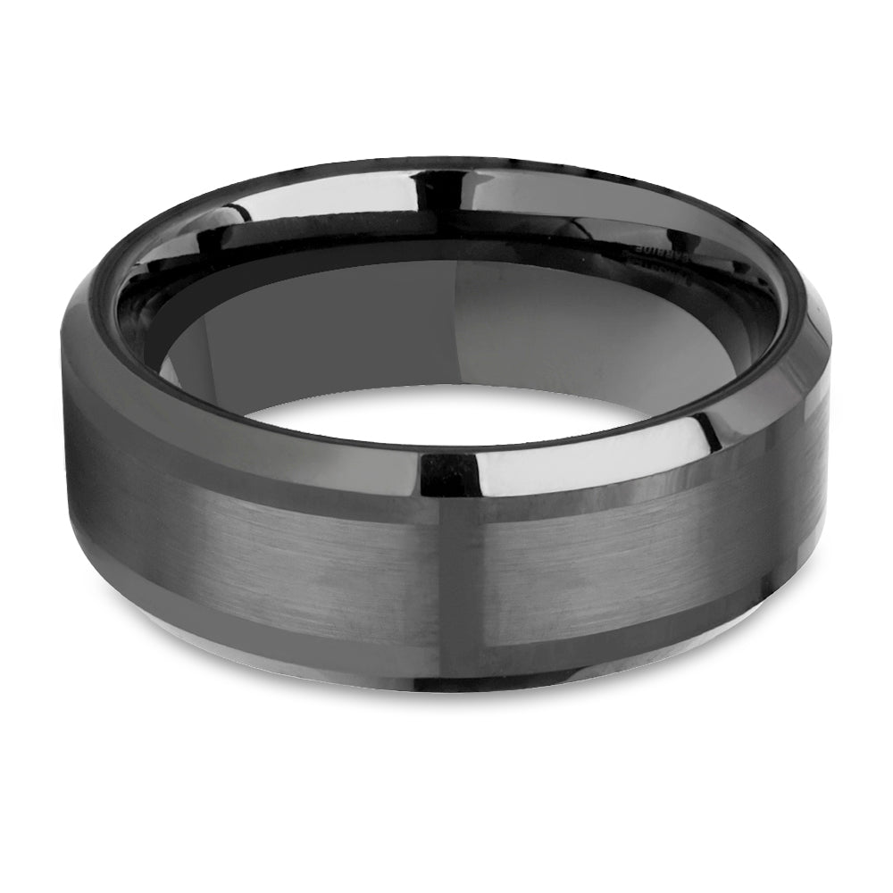 Man's Wedding Ring - Gunmetal Wedding Ring - Tungsten Wedding Band - Gunmetal Ring - Band