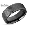 Gunmetal Wedding Ring - Gunmetal Tungsten Ring - 8mm Wedding Ring - Hammered Ring