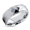 Tungsten Wedding Ring - Silver Tungsten Ring - Tungsten Carbide Ring - Engagement Ring