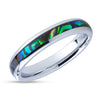 4mm Wedding Ring - Abalone Wedding Ring - Tungsten Wedding Ring - Abalone Ring