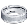 Tungsten Wedding Band - Men's Tungsten Ring - Silver Tungsten Ring - 8mm - Clean Casting Jewelry