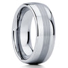 Silver Tungsten Ring - Tungsten Wedding Band - Silver Tungsten Band - Clean Casting Jewelry