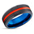 Orange Tungsten Ring - Black Tungsten Wedding Band - Blue Tungsten - Brush