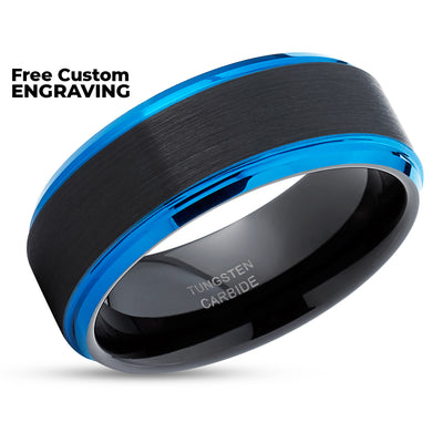Black Tungsten Ring - Black Wedding Ring - Men's Ring - 8MM Ring - 6MM Ring