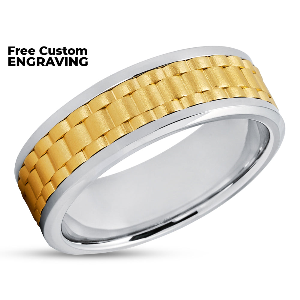 White Gold Wedding Ring - Gold Wedding Ring  - 14k Gold Ring - Engagement Ring - Anniversary