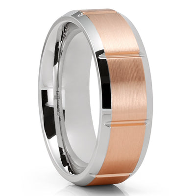 Rose Gold Wedding Ring - White Gold Wedding Ring - 14k Rose Gold - White Gold - Wedding Ring