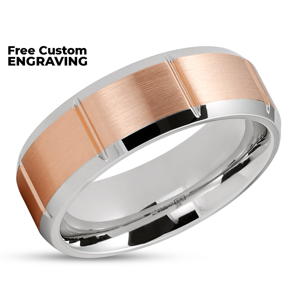 Rose Gold Wedding Ring - White Gold Wedding Ring - 14k Rose Gold - White Gold - Wedding Ring