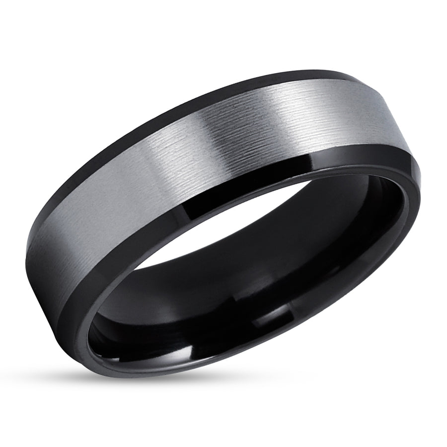Zirconium Wedding Band - Black Wedding Ring - Zirconium Wedding Ring - Black Wedding Ring