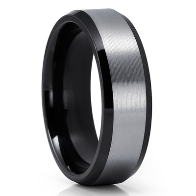 Zirconium Wedding Band - Black Wedding Ring - Zirconium Wedding Ring - Black Wedding Ring