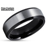 Zirconium Wedding Band - Black Wedding Ring - Zirconium Wedding Ring - Black Wedding Ring