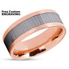 Damascus Wedding Ring - Damascus Wedding Band - Rose Gold Ring - Anniversary - 14k